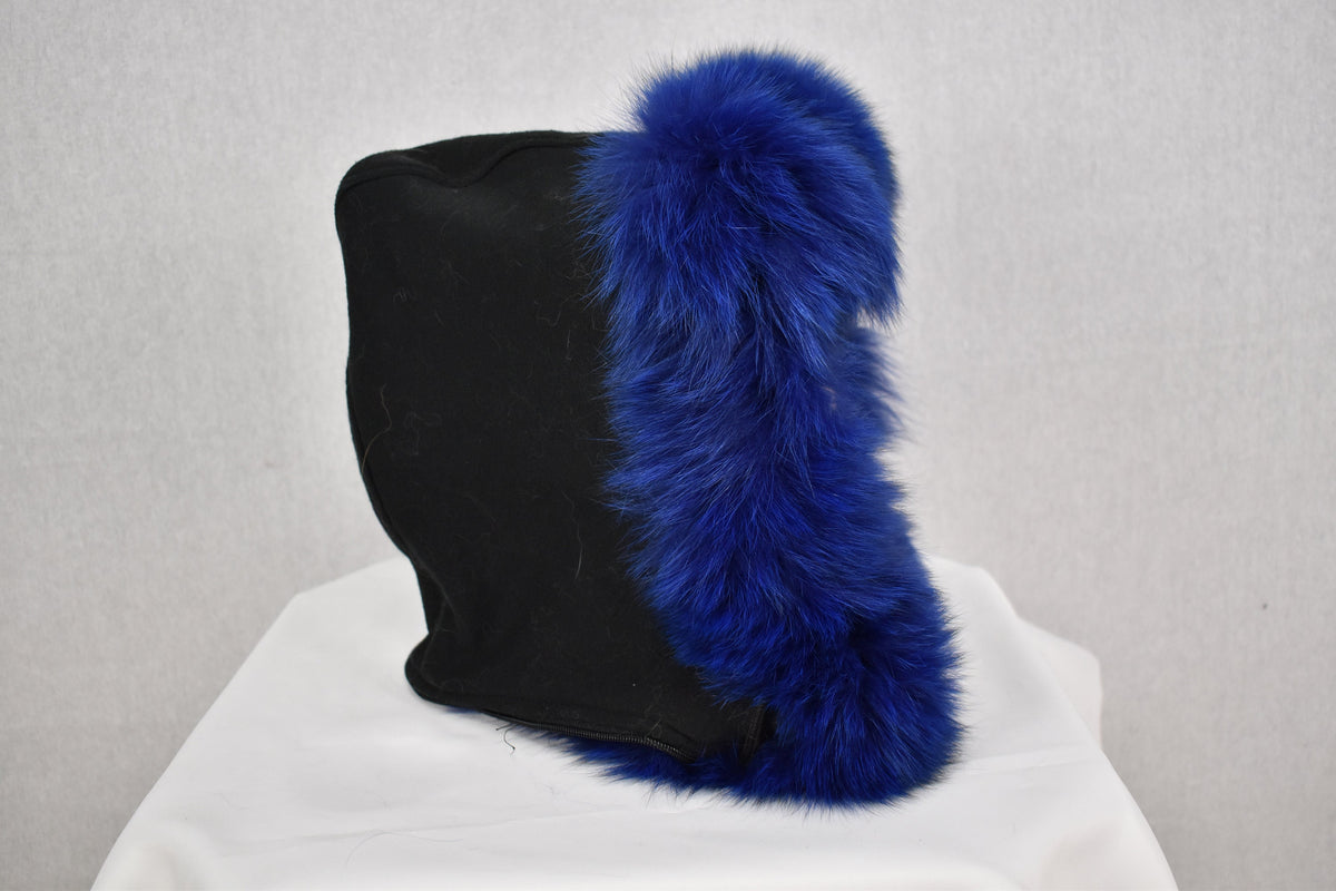 Fur Stipe  For Hood | Detachable Fur Trim For Hood | Fox Fur Collar |  Fur Scarf | Fur For Parka | Navy Blue Fur Stripe