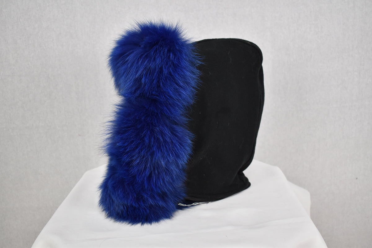 Fur Stipe  For Hood | Detachable Fur Trim For Hood | Fox Fur Collar |  Fur Scarf | Fur For Parka | Navy Blue Fur Stripe