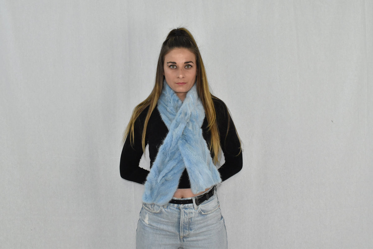 Mink Fur Scarf | Women Scarf Made of Mink | Blue Sea Fur Scarf | Winter scarf | Large Fur Scarf | Gift For Her | Mink Fur Neck  Wrap