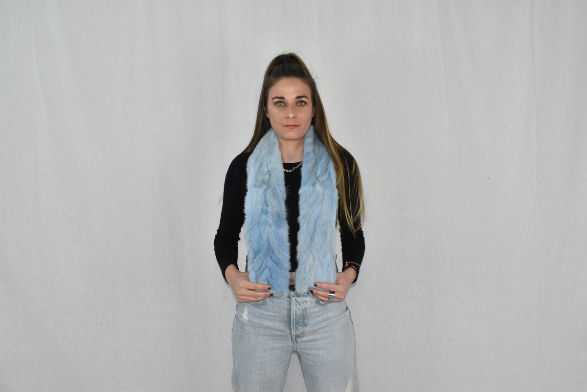 Mink Fur Scarf | Women Scarf Made of Mink | Blue Sea Fur Scarf | Winter scarf | Large Fur Scarf | Gift For Her | Mink Fur Neck  Wrap