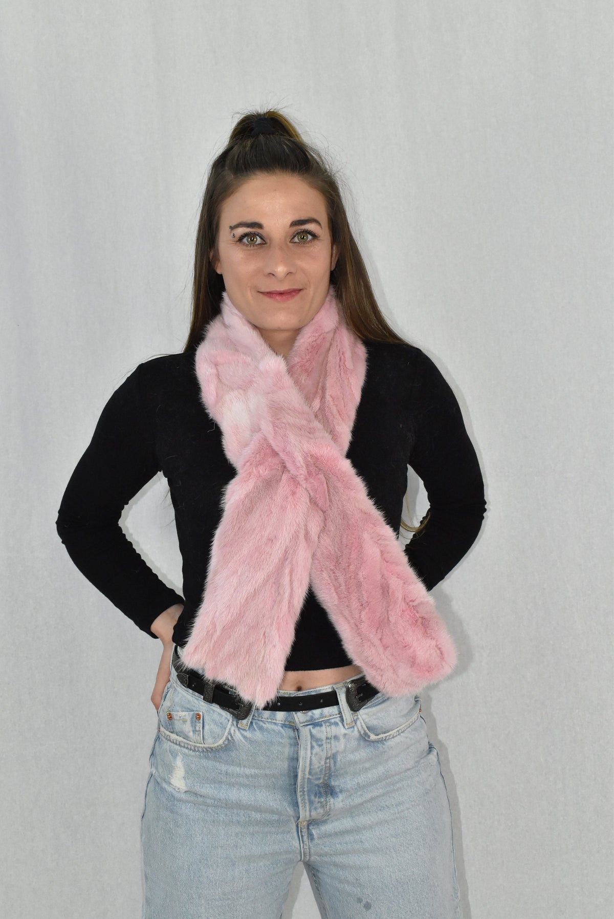 Mink Fur Scarf | Women Scarf Made of Mink | Blue Sea Fur Scarf | Winter scarf | Large Fur Scarf | Gift For Her | Mink Fur Neck  Wrap