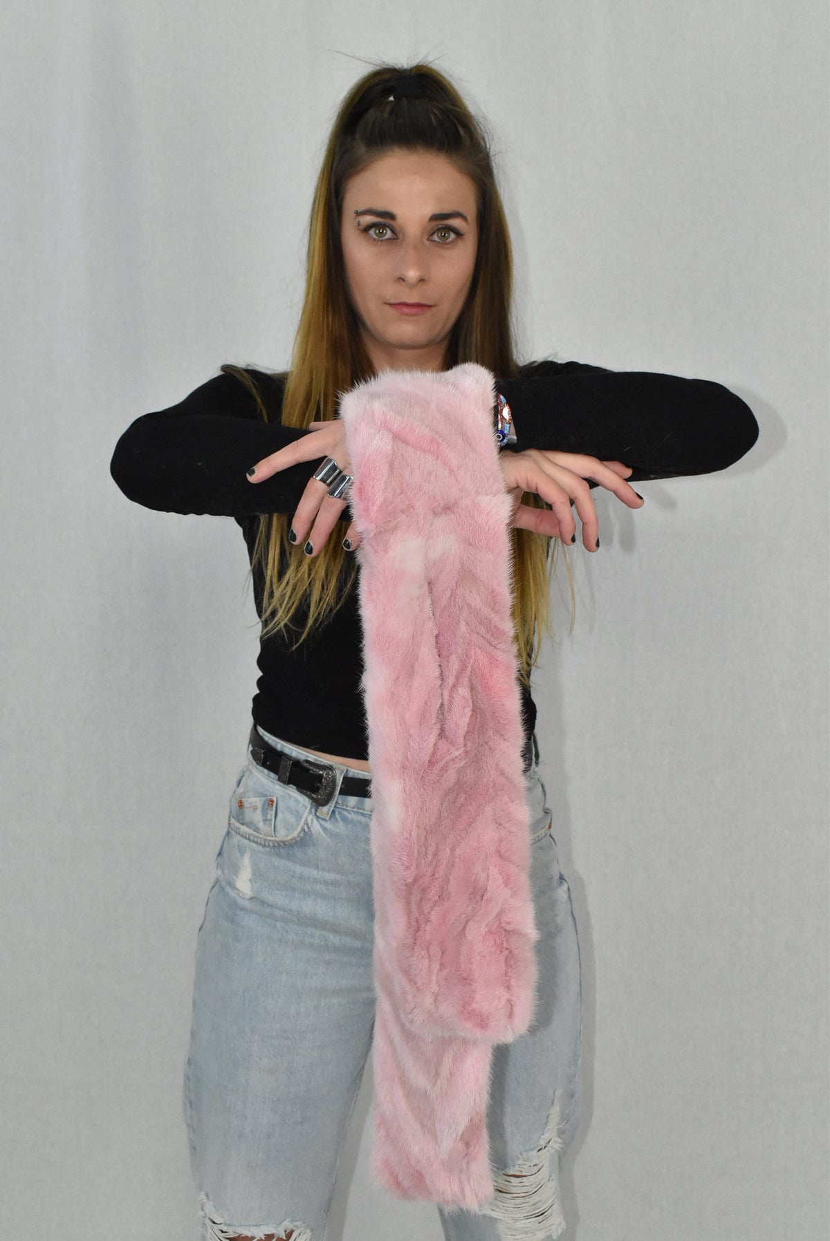 Mink Fur Scarf | Women Scarf Made of Mink | Blue Sea Fur Scarf | Winter scarf | Large Fur Scarf | Gift For Her | Mink Fur Neck  Wrap