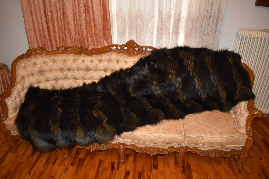 Cozy Fur  Blanket , Fox Fur Throw , Fur Throw bedspread