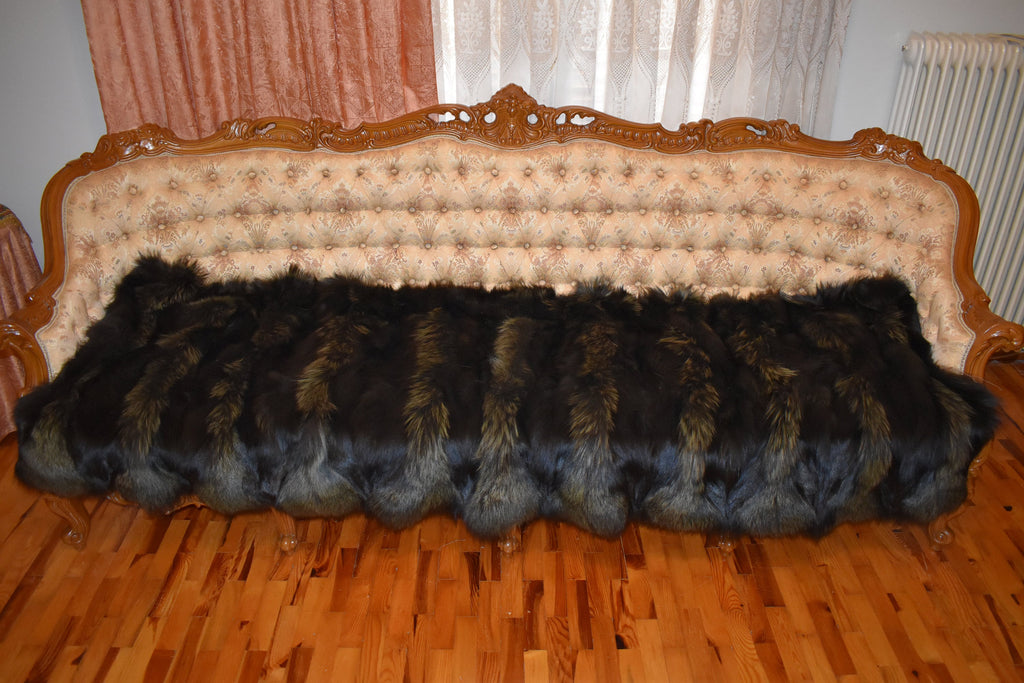 Cozy Fur  Blanket , Fox Fur Throw , Fur Throw bedspread