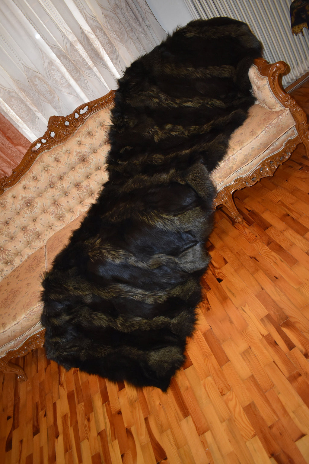 Cozy Fur  Blanket , Fox Fur Throw , Fur Throw bedspread
