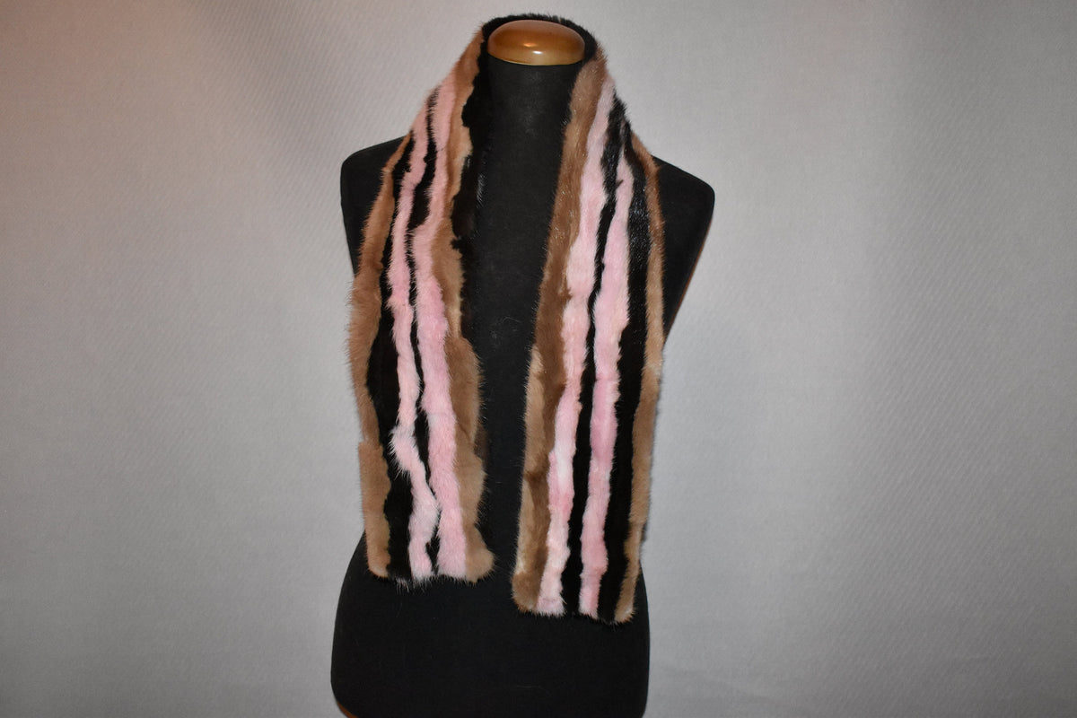 Beautiful Colorful  Real Mink  Fur Scarf. Mink fur scarf mix color!!! Luxury Gift For Her | Mother's day gift