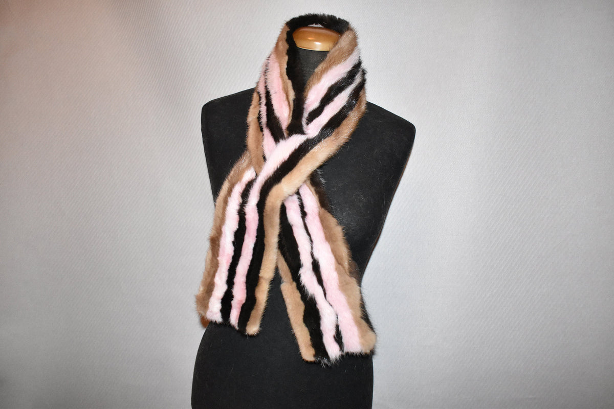 Beautiful Colorful  Real Mink  Fur Scarf. Mink fur scarf mix color!!! Luxury Gift For Her | Mother's day gift