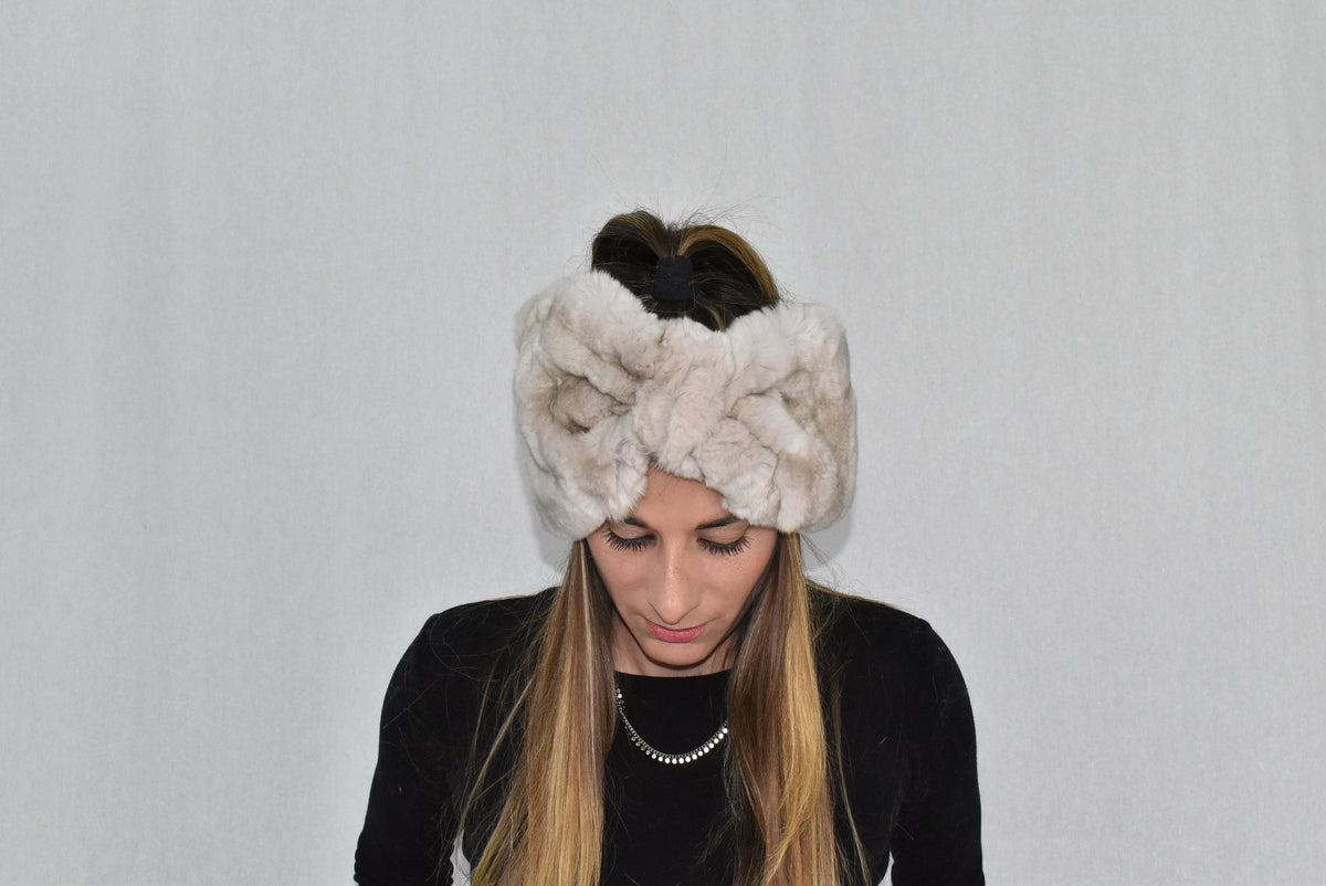 Fur Turban Band |  Fur headband | Rex rabbit Fur Headband For Womens |  Fur Head wrap | Gift For Her | One Size headband | Ear Warmer