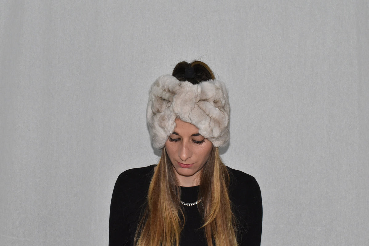 Fur Turban Band |  Fur headband | Rex rabbit Fur Headband For Womens |  Fur Head wrap | Gift For Her | One Size headband | Ear Warmer