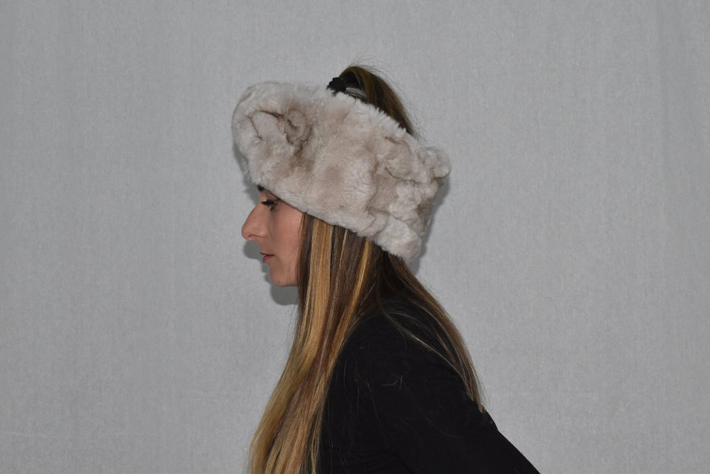 Fur Turban Band |  Fur headband | Rex rabbit Fur Headband For Womens |  Fur Head wrap | Gift For Her | One Size headband | Ear Warmer