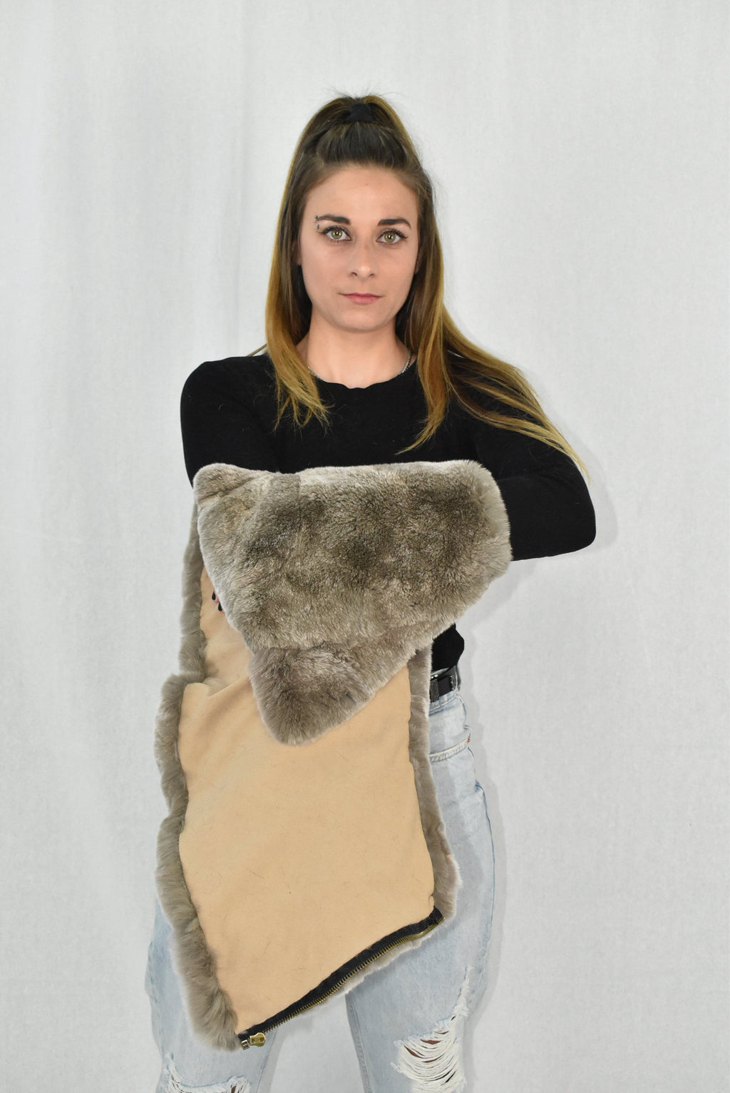 Fur Neck Warmer | Rex rabbit  Neck warmer | Fur scarf | Fur Collar |  Luxury Gift For Her