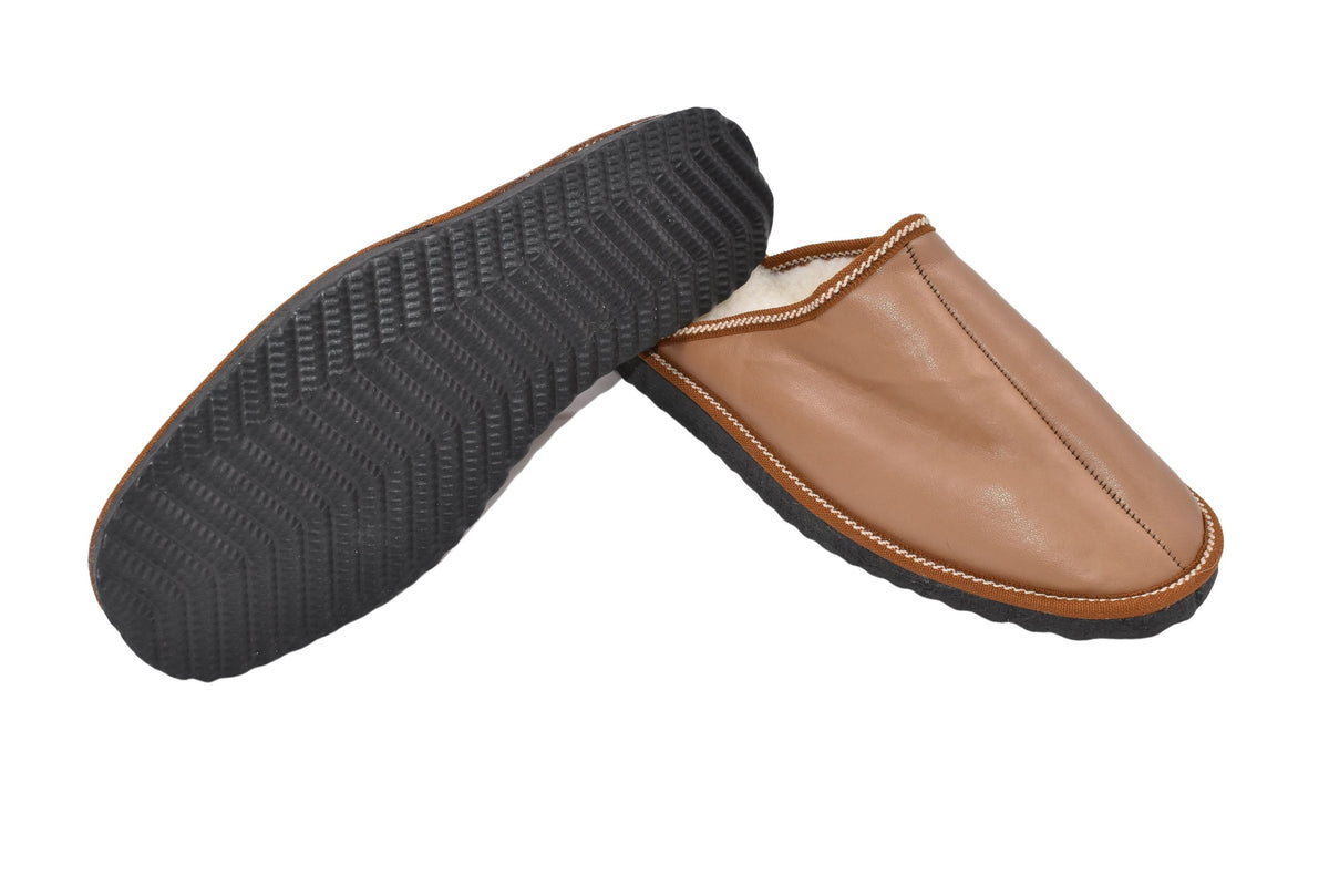 Genuine Sheepskin Slippers For Men | sheariling Fur Slippers | Winter slippers | Fur slides | Leather Slippers