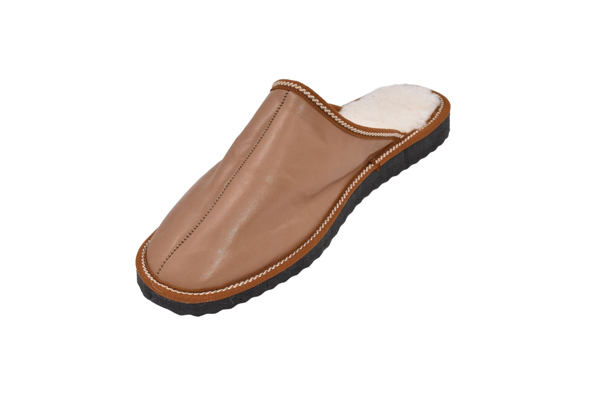 Genuine Sheepskin Slippers For Men | sheariling Fur Slippers | Winter slippers | Fur slides | Leather Slippers