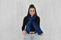 Mink Fur Scarf | Warm Fur Scarf | Blue Fur Scarf | Winter scarf | Large Fur Scarf | Gift For Her | Mink Fur Neck  Wrap