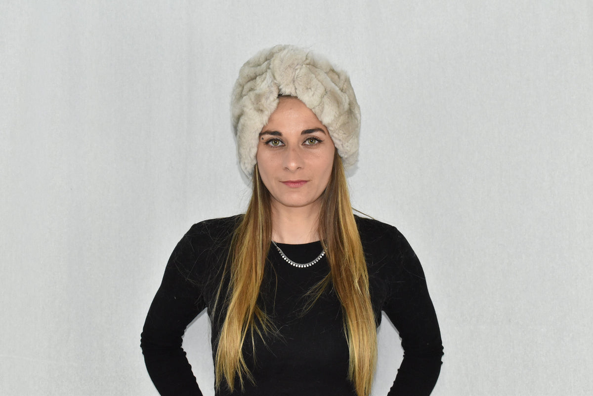 Fur Turban Band |  Fur headband | Rex rabbit Fur Headband For Womens |  Fur Head wrap | Gift For Her | One Size headband | Ear Warmer