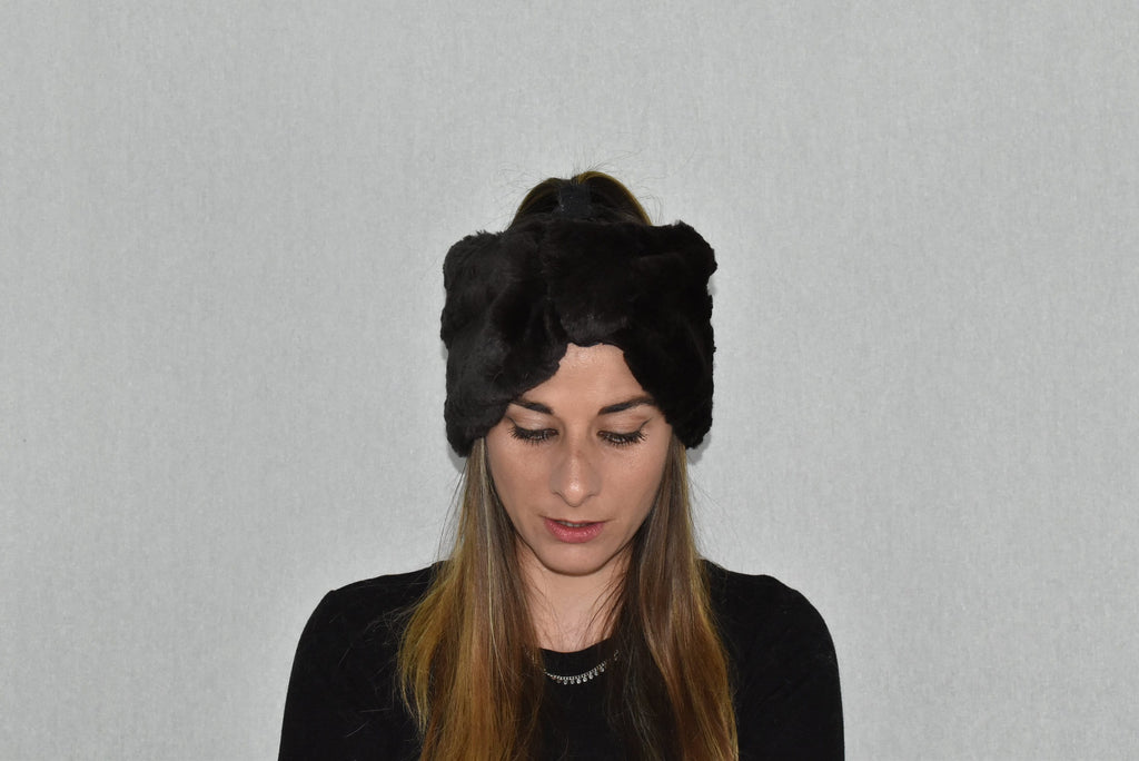 Fur Turban Band |  Fur headband | Rex rabbit Fur Headband For Womens |  Fur Head wrap | Gift For Her | One Size headband | Ear Warmer