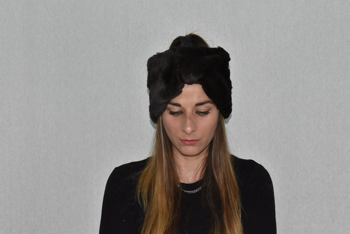 Fur Turban Band |  Fur headband | Rex rabbit Fur Headband For Womens |  Fur Head wrap | Gift For Her | One Size headband | Ear Warmer