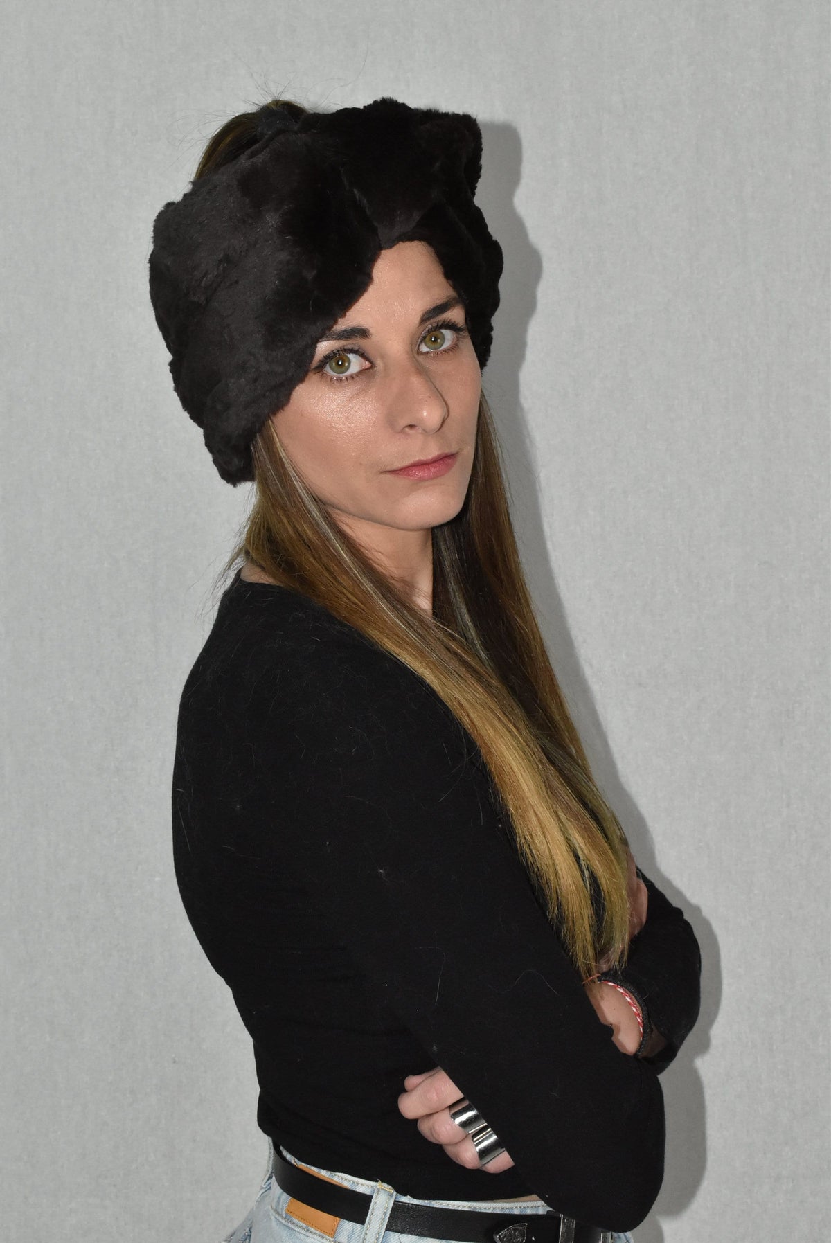 Fur Turban Band |  Fur headband | Rex rabbit Fur Headband For Womens |  Fur Head wrap | Gift For Her | One Size headband | Ear Warmer