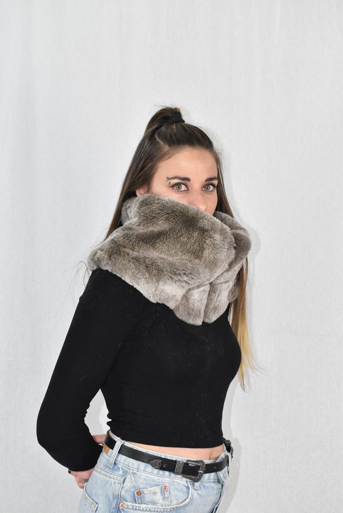 Fur Neck Warmer | Rex rabbit  Neck warmer | Fur scarf | Fur Collar |  Luxury Gift For Her