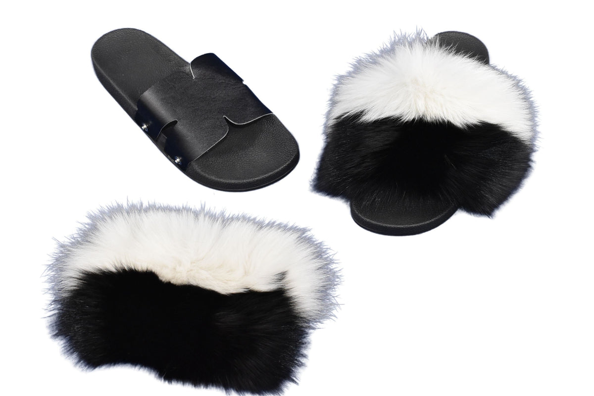 Fox Fur Slides ,Fur Flip Flop , Beautiful Gift For Her, Fur  Slippers,  Fox Fur slippers, Women Fur slides , Fur Sandals