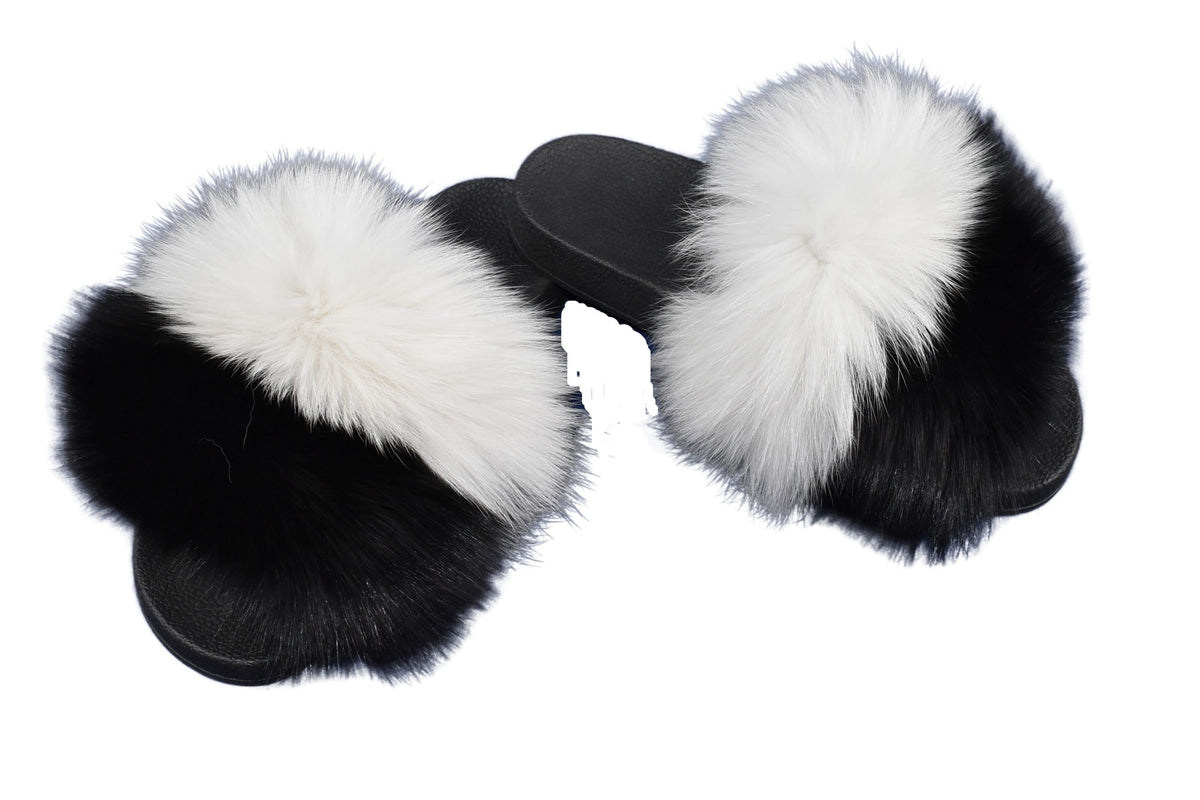 Fox Fur Slides ,Fur Flip Flop , Beautiful Gift For Her, Fur  Slippers,  Fox Fur slippers, Women Fur slides , Fur Sandals