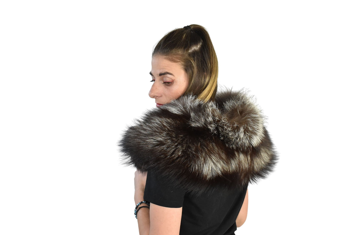 Silver Fox Fur Collar / Fox Collar / Fur Coat Collar /Fur Collar Gift For her