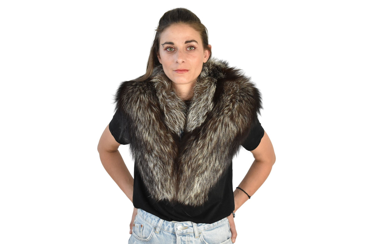 Silver Fox Fur Collar / Fox Collar / Fur Coat Collar /Fur Collar Gift For her