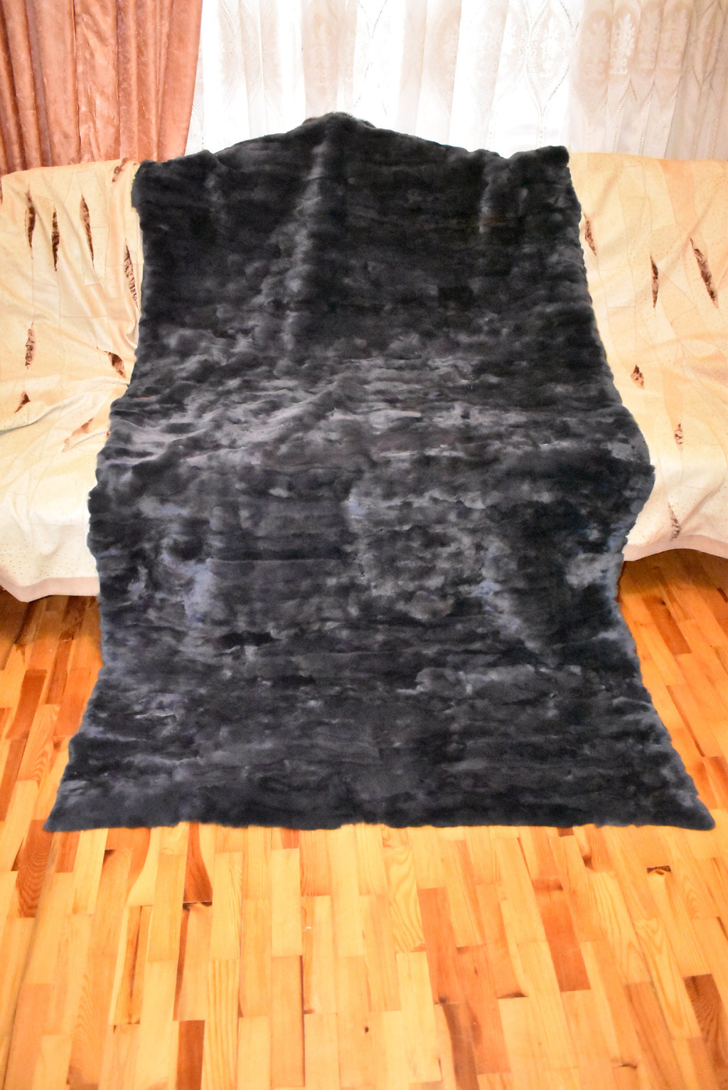 Throw Blanket | Rex rabbit  Fur Blanket | Natural Fur Rex rabbit Blanket | Fur Throw | Fluffy Fur blanken Ideal For Your home decor
