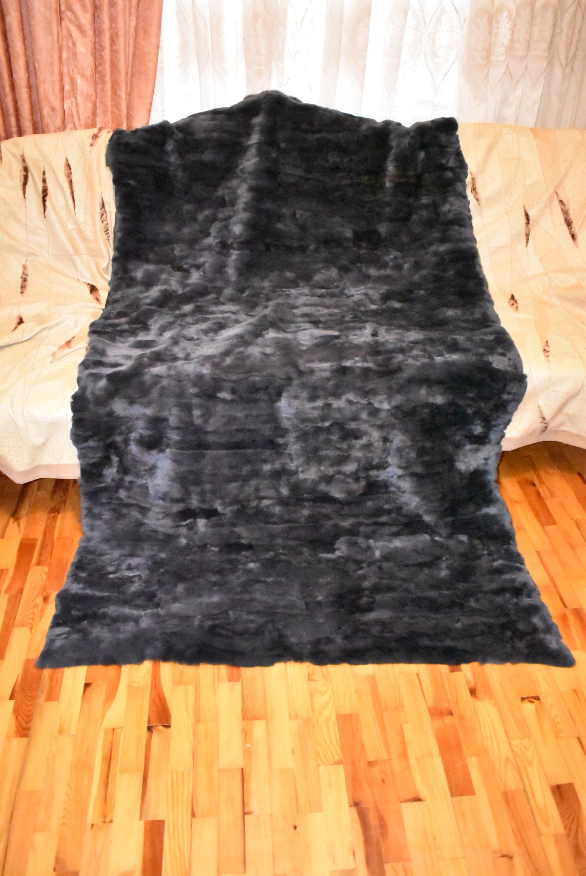 Throw Blanket | Rex rabbit  Fur Blanket | Natural Fur Rex rabbit Blanket | Fur Throw | Fluffy Fur blanken Ideal For Your home decor
