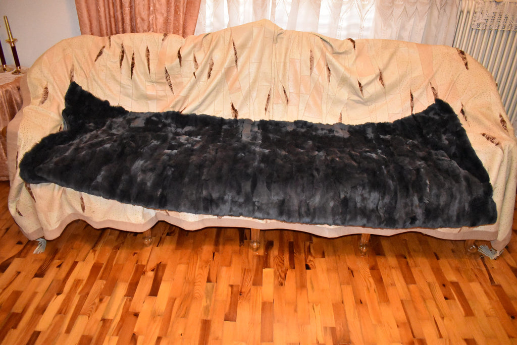 Throw Blanket | Rex rabbit  Fur Blanket | Natural Fur Rex rabbit Blanket | Fur Throw | Fluffy Fur blanken Ideal For Your home decor