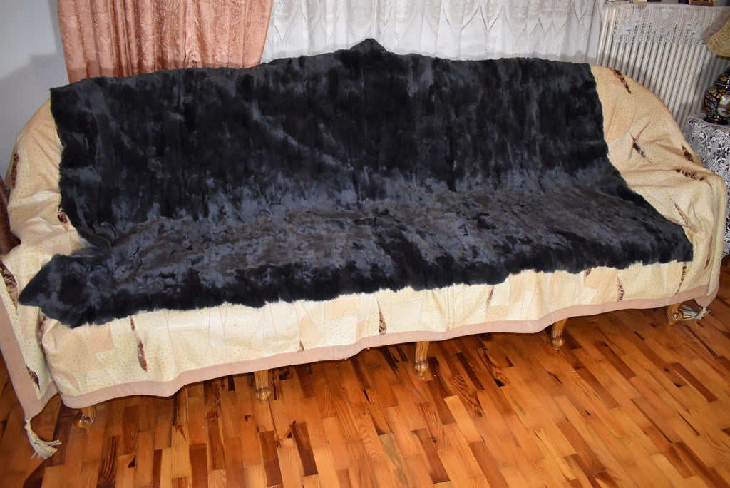 Throw Blanket | Rex rabbit  Fur Blanket | Natural Fur Rex rabbit Blanket | Fur Throw | Fluffy Fur blanken Ideal For Your home decor