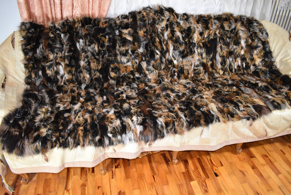 Fox Fur Throw |  Fur Blanket | Natural Fox Fur  Blanket | Fur Throw | Fluffy Fur blanken Ideal For Your home decor