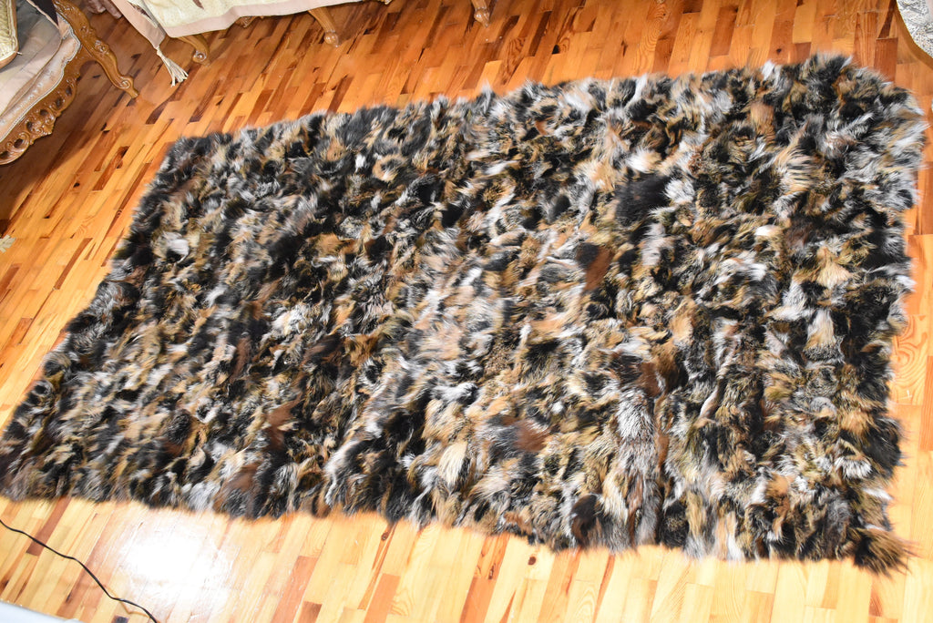 Fox Fur Throw |  Fur Blanket | Natural Fox Fur  Blanket | Fur Throw | Fluffy Fur blanken Ideal For Your home decor