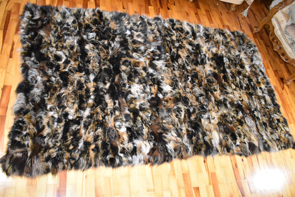 Fox Fur Throw |  Fur Blanket | Natural Fox Fur  Blanket | Fur Throw | Fluffy Fur blanken Ideal For Your home decor