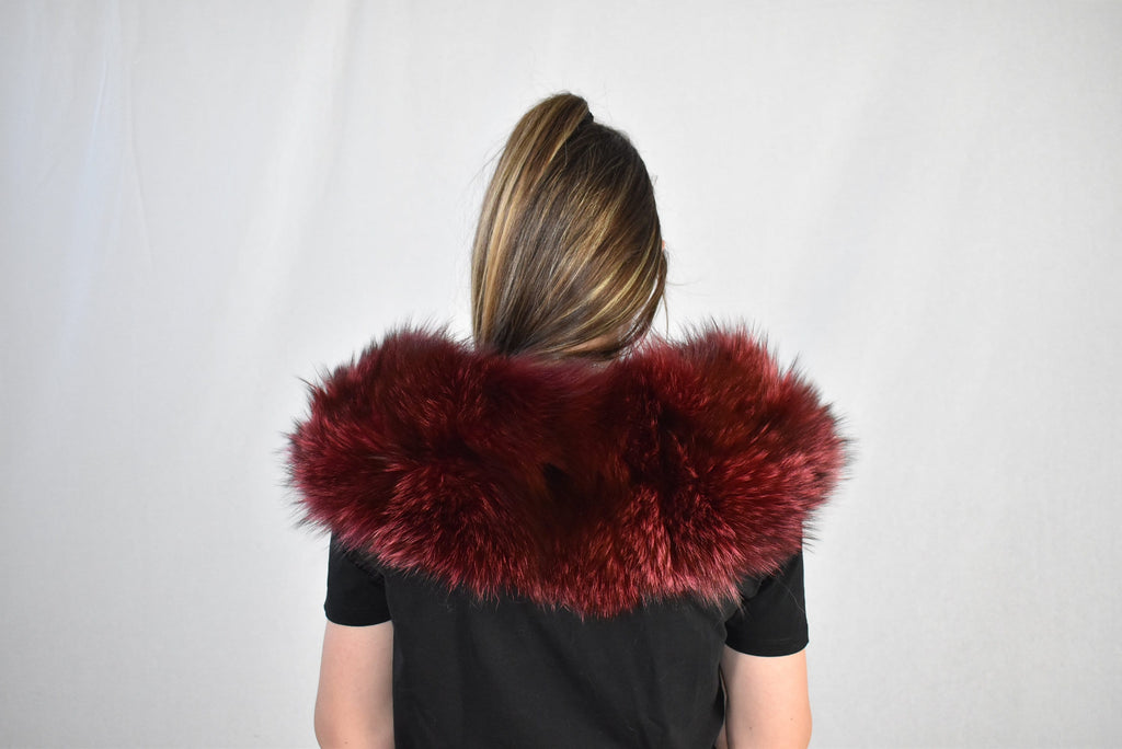 Fur Collar, Red Fox Fur  Collar,  Fur Coat Collar  , Detachable Collar , Luxury Gift For Her , Fur Collar For leather Fackets And Coats