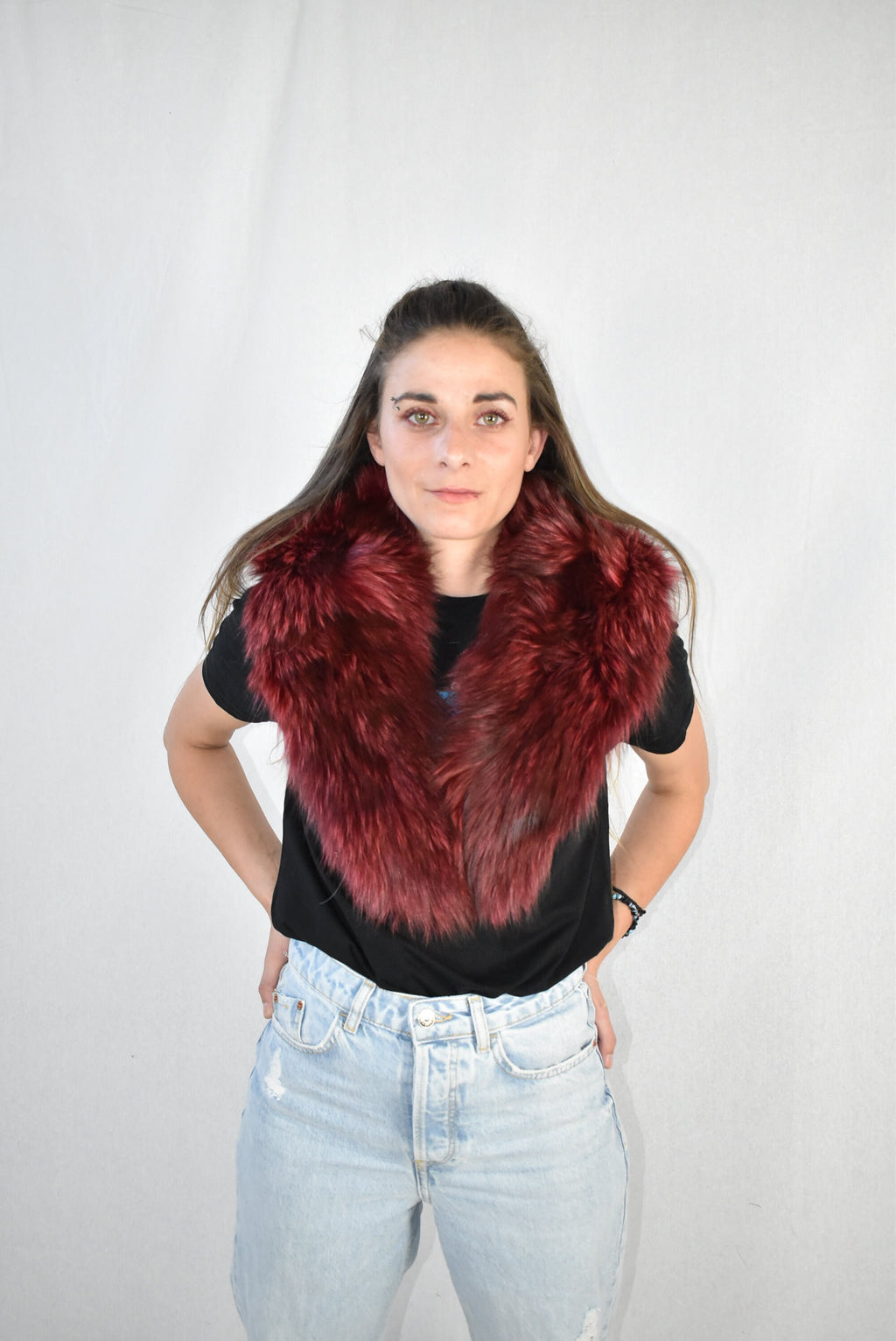Fur Collar, Red Fox Fur  Collar,  Fur Coat Collar  , Detachable Collar , Luxury Gift For Her , Fur Collar For leather Fackets And Coats