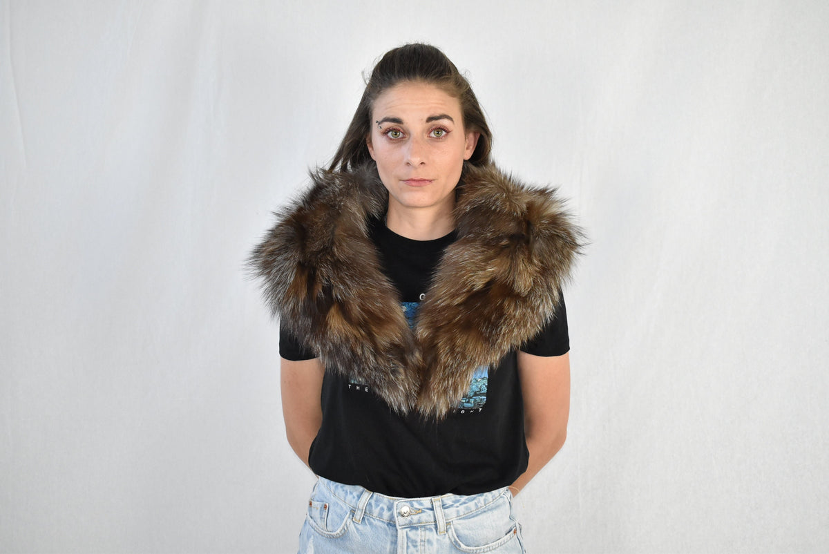 Gift For Her Fur Collar, Fox Fur  Collar,  Fur Coat Collar , Detachable Collar , Luxury Gift , Fur Collar For leather Fackets And Coats