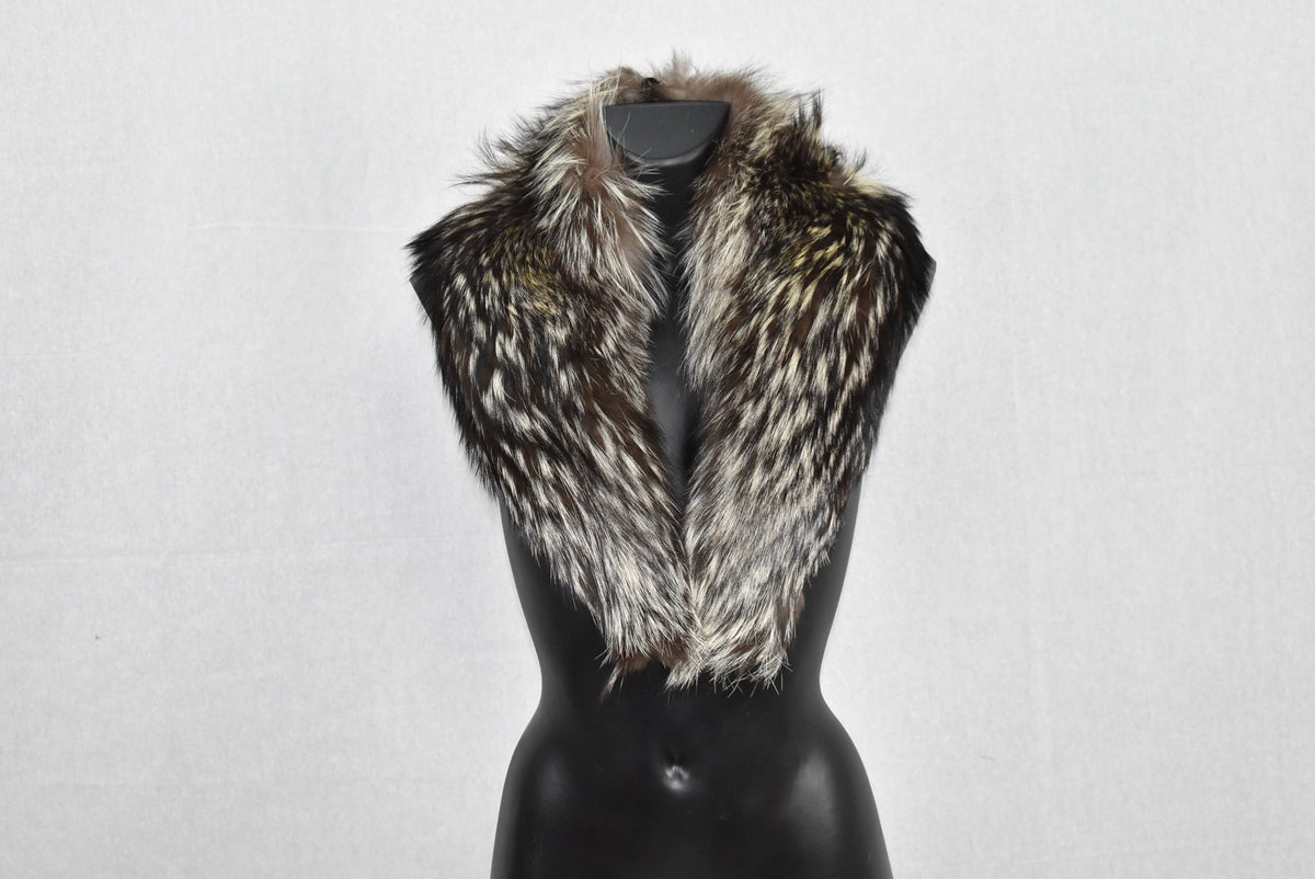 Detachable Fur Collar , Silver Fox Fur Collar , Fur Collar For leather Jackets