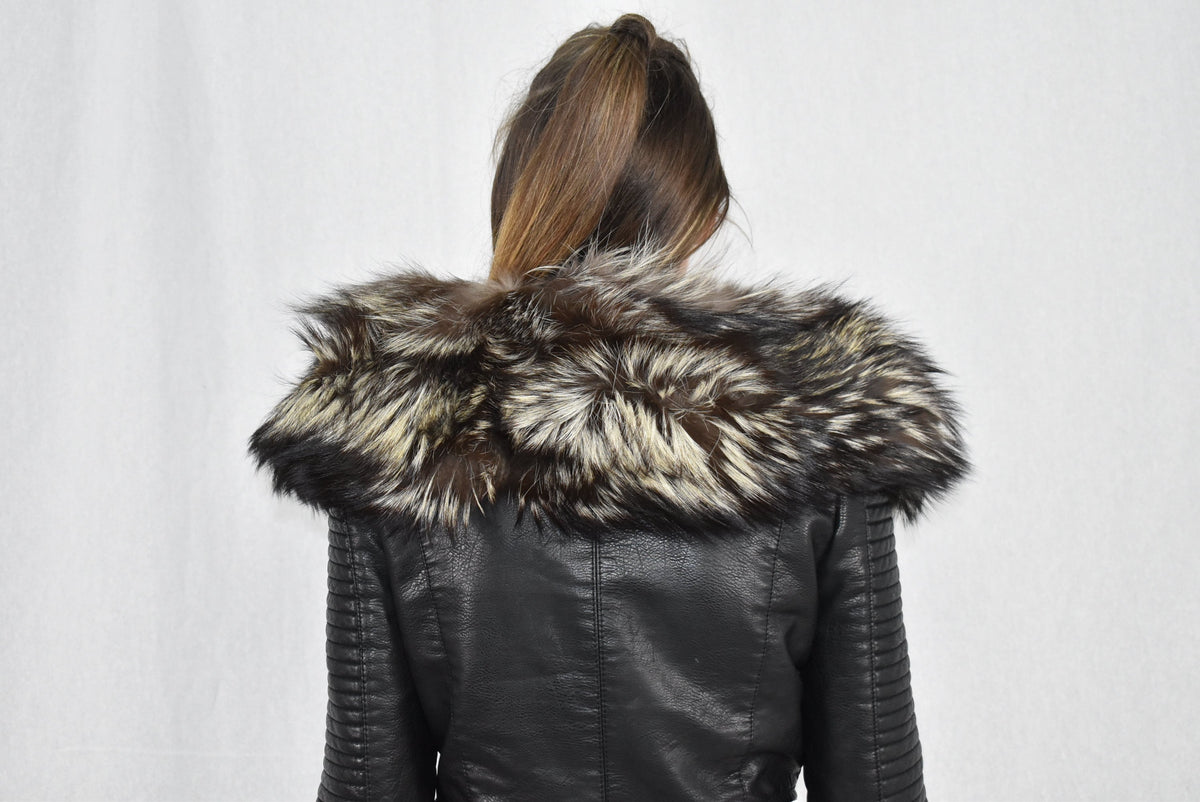 Detachable Fur Collar , Silver Fox Fur Collar , Fur Collar For leather Jackets