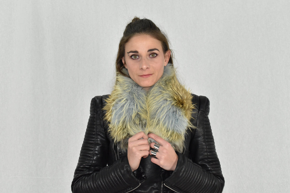 Fur Collar | Fox Fur Collar Scarf  | Detachable fur collar For Leather Jacket