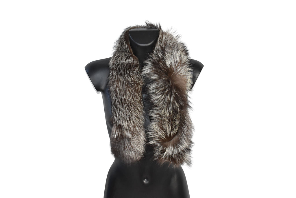Silver Fox Fur Hood Trims |  Fur Trim For Hoodie | Fur Strip For hood | Fur Collar | Fur Scarf | Diy Fur Trim Hood