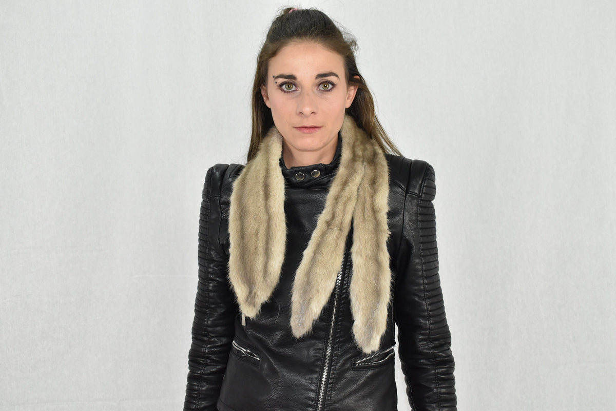 Mink Fur Scarf | Fur Tie | Fur collar  | Luxury Fur gift For Her | Mink Fur Collar Tie