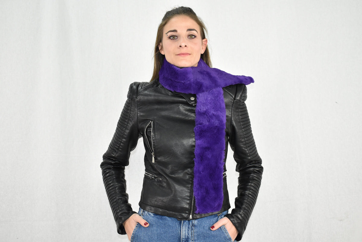 Rex rabbit  Fur Scarf , Luxury Gift , Blue Fur Neck Wrap, Winter scarf,Women chunky scarf,Real fur scarf Luxury Gift For Her