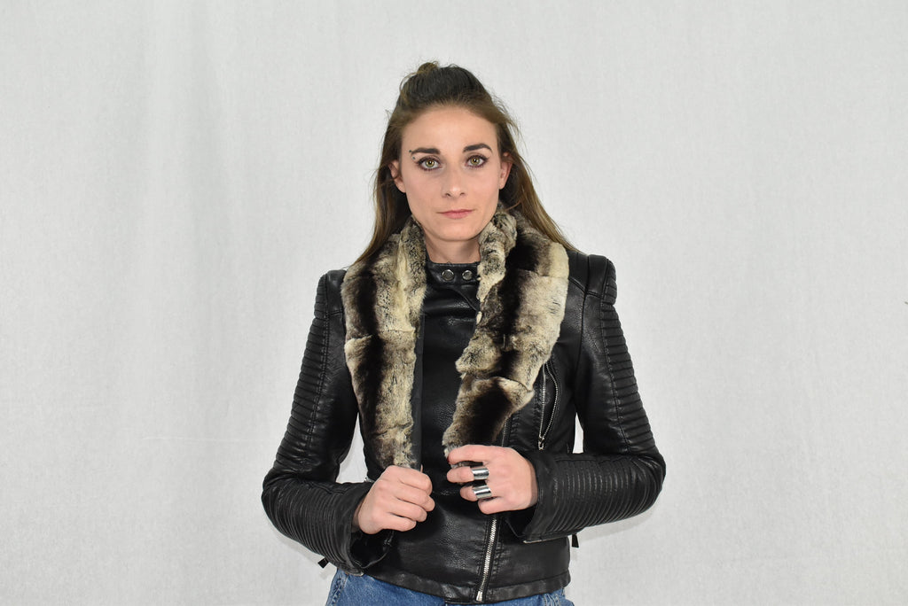 Rex Rabbit Fur Collar , Detachable Fur Collar , Gift For Her , Luxury Fur Collar For coat and Jackets
