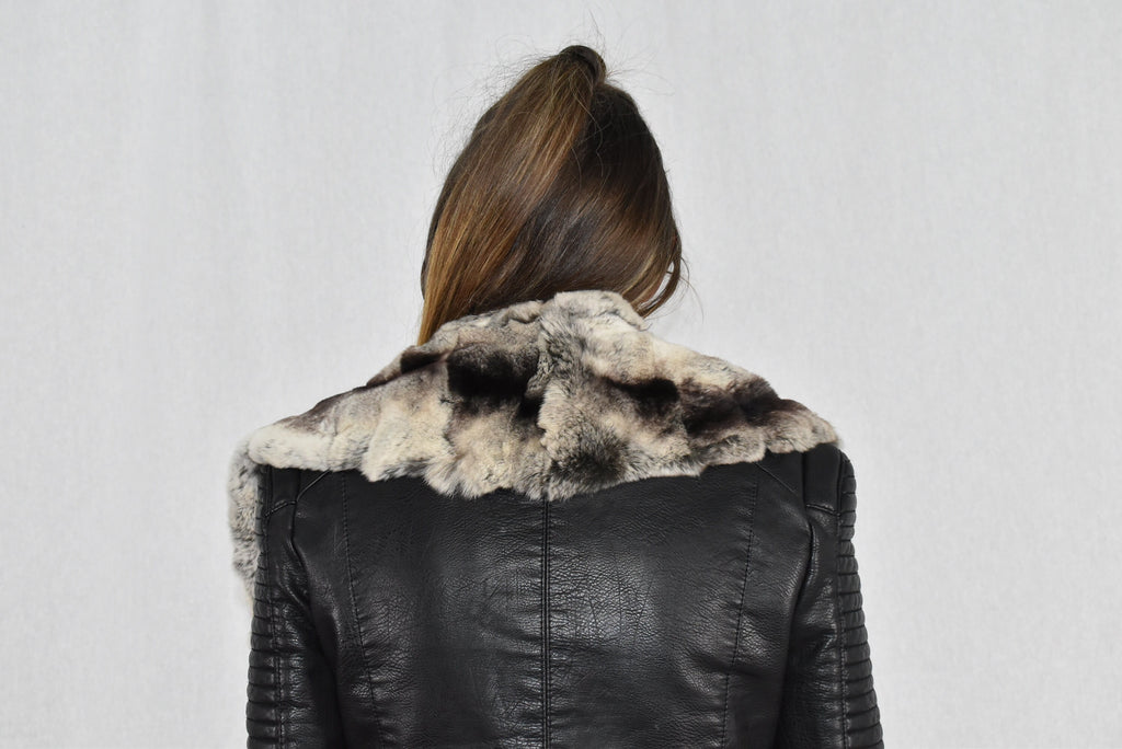 Rex Rabbit Fur Collar , Detachable Fur Collar , Gift For Her , Luxury Fur Collar For coat and Jackets
