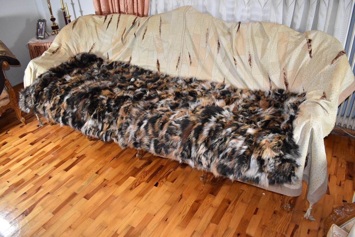 Fox Fur Throw |  Fur Blanket | Natural Fox Fur  Blanket | Fur Throw | Fluffy Fur blanken Ideal For Your home decor