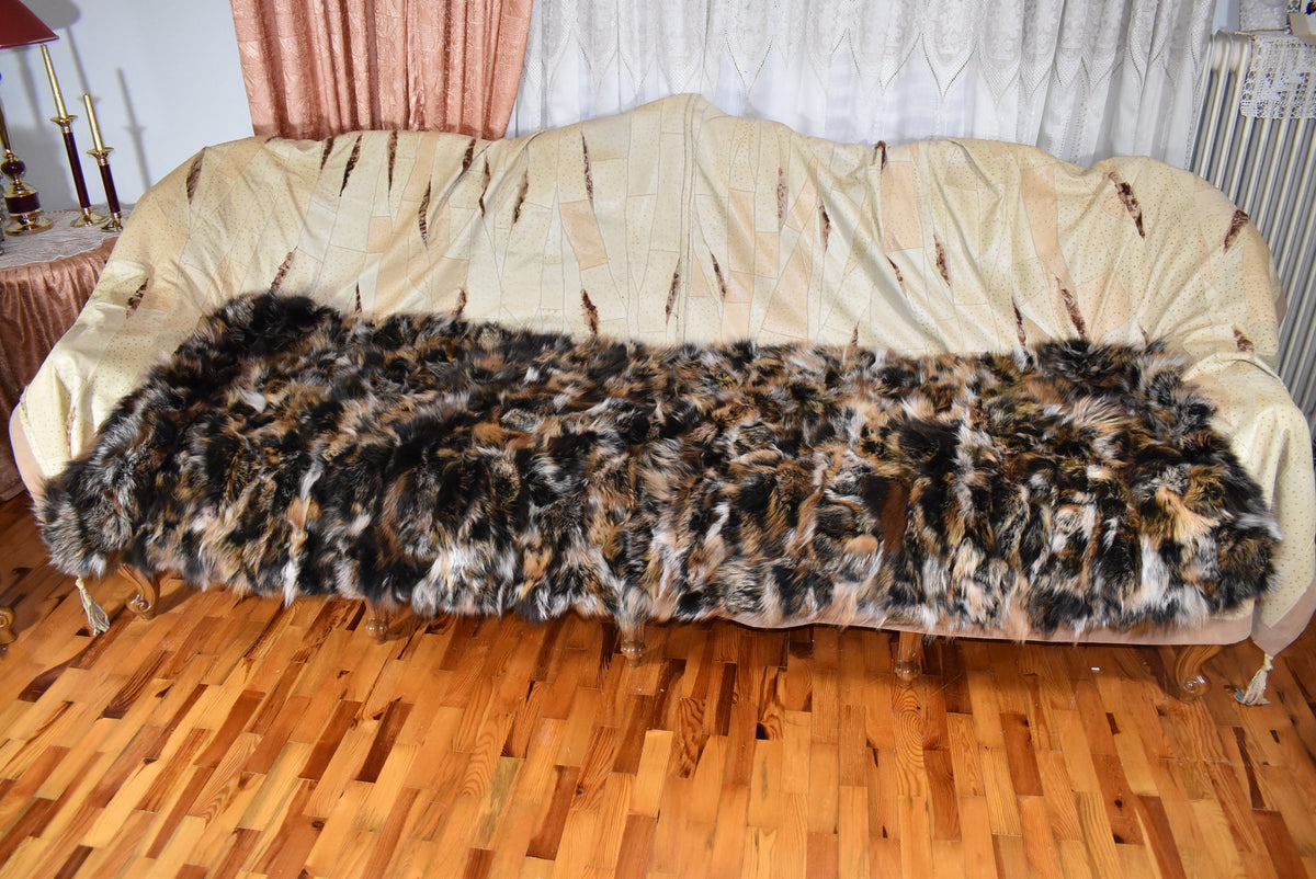 Fox Fur Throw |  Fur Blanket | Natural Fox Fur  Blanket | Fur Throw | Fluffy Fur blanken Ideal For Your home decor