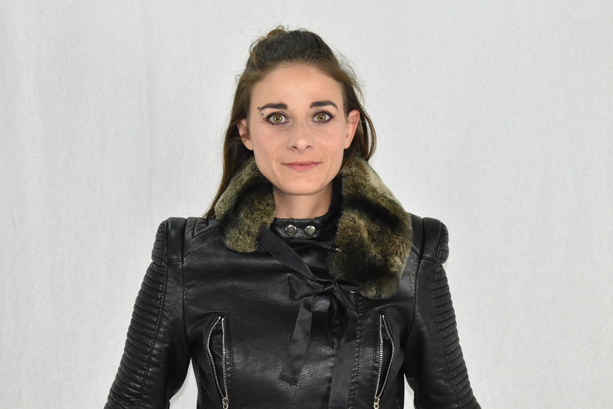 Rex rabbit Fur Collar | Natural Fur Collar | Fur Scarf With Silk Ribbon