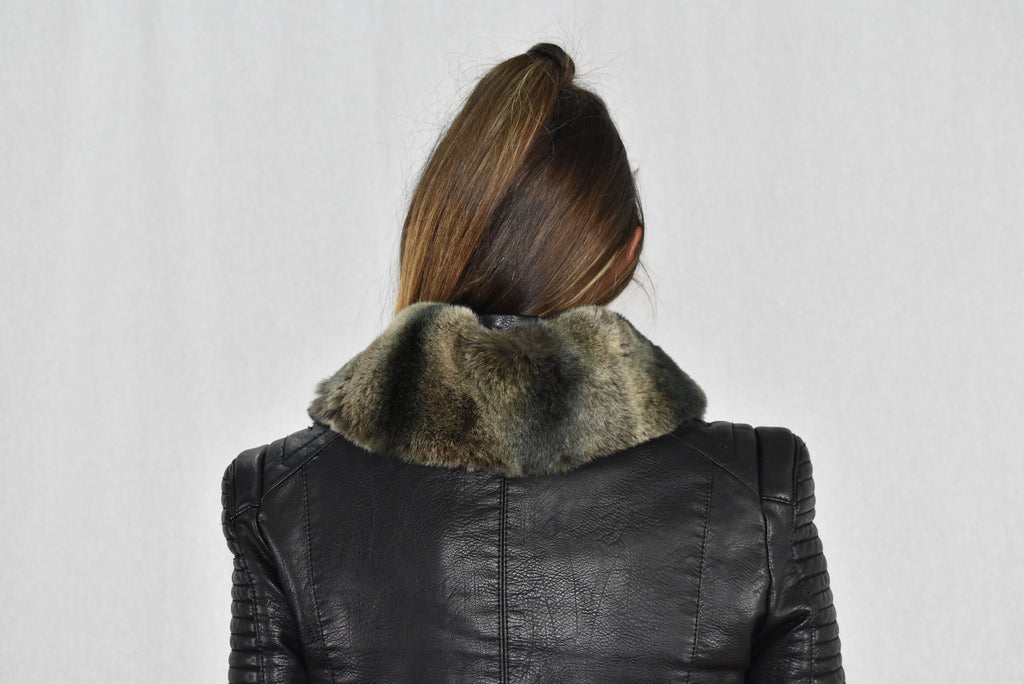 Rex rabbit Fur Collar | Natural Fur Collar | Fur Scarf With Silk Ribbon