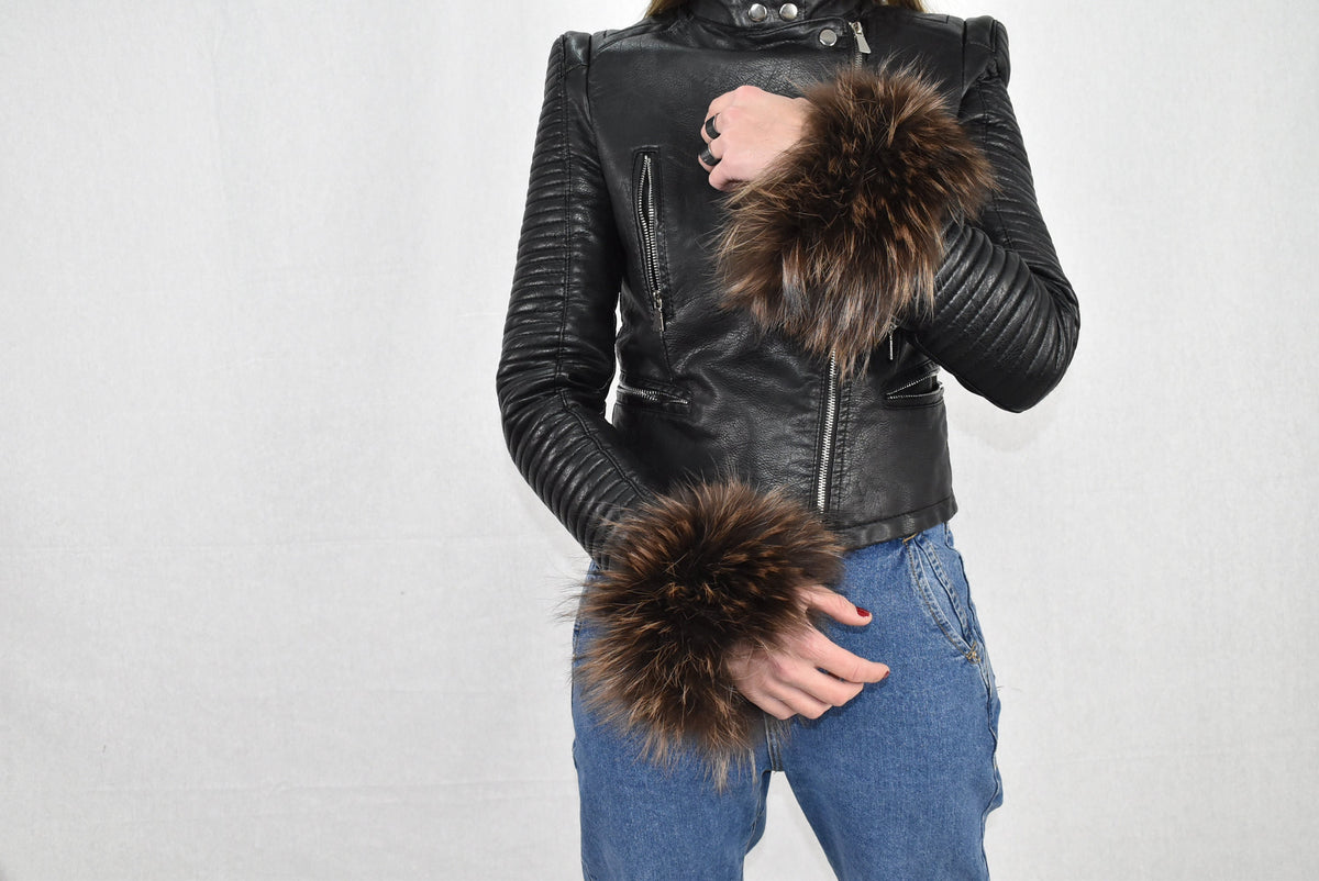 Fur Cuffs For Jacket And Coat,Fur Wrist Band, Brown Fox Fur  Cuff , Winter Coat cuffs,Detachable Fur Cuffs